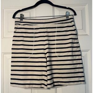 Norse Projects Classic Stripe Shorts Mens 36 Cream Navy Blue Cotton Athleisure